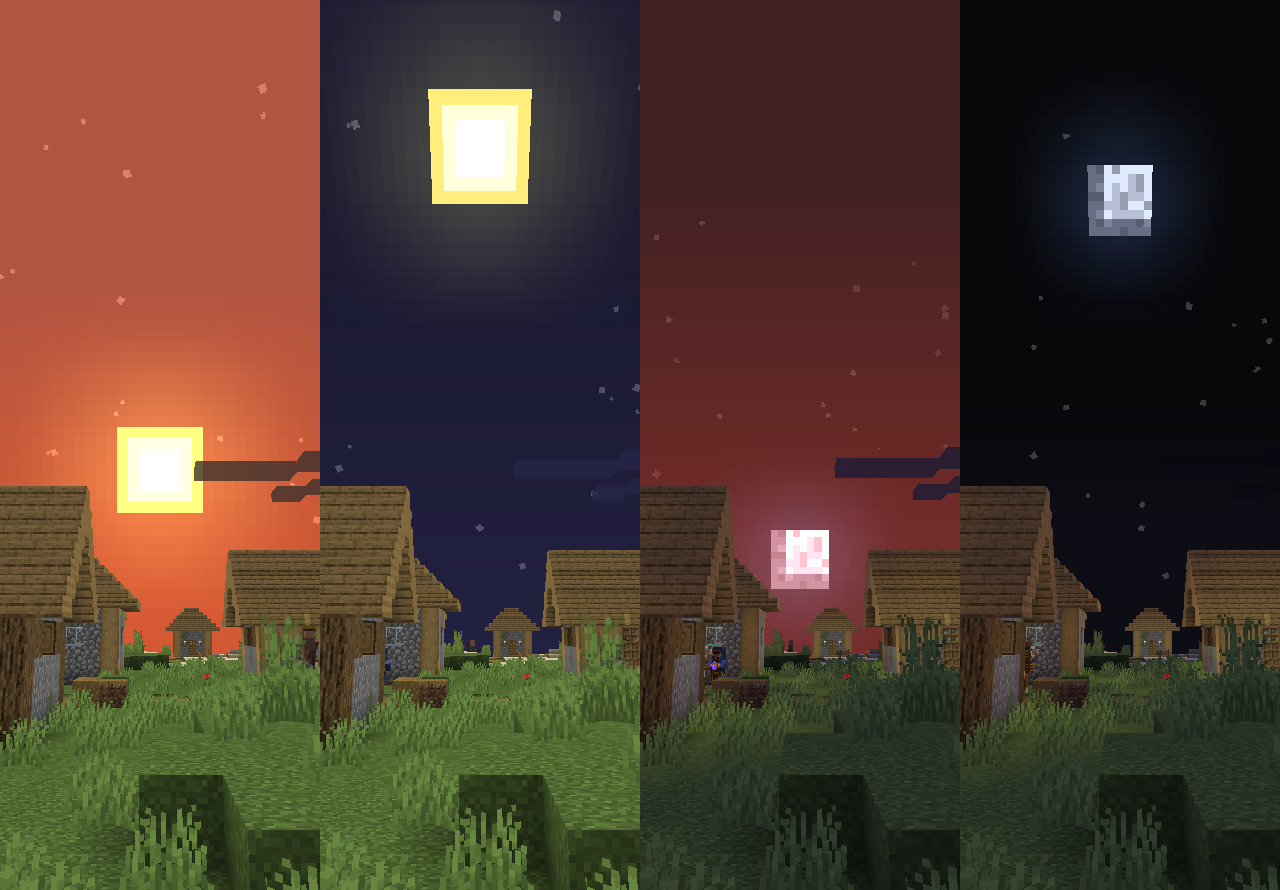 Classic style -- all phases (sunrise, day, sunset, night)