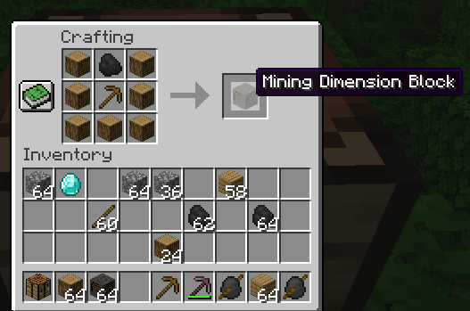 Mining Dimension Block recipe: