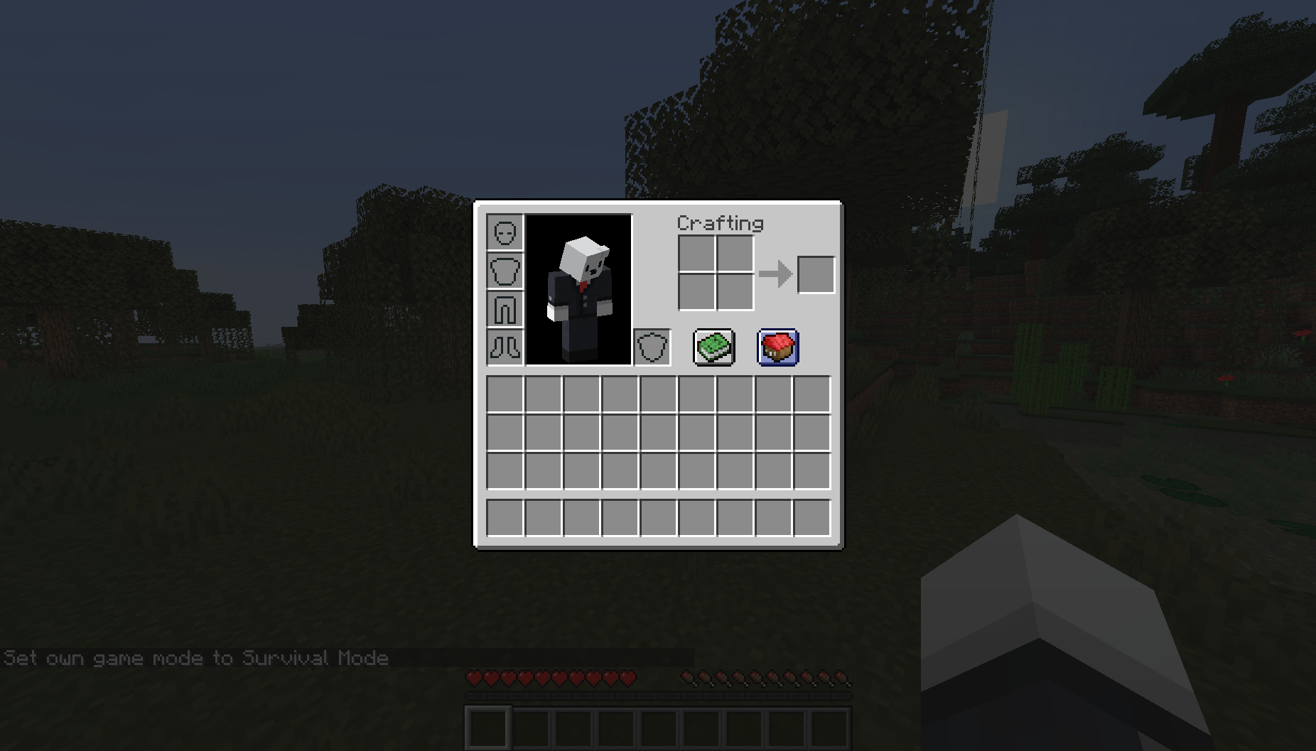 The home button viewed in the survival inventory