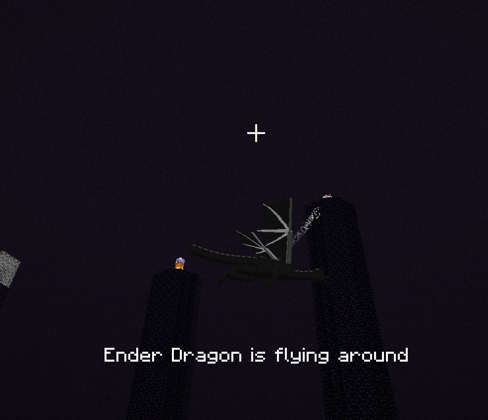 Ender Dragon is flying around