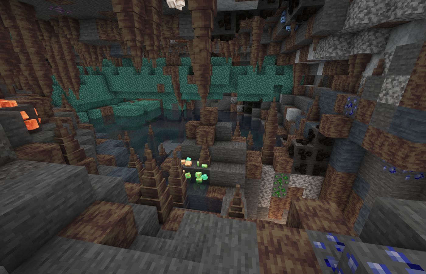 cave with aquatic mineshaft