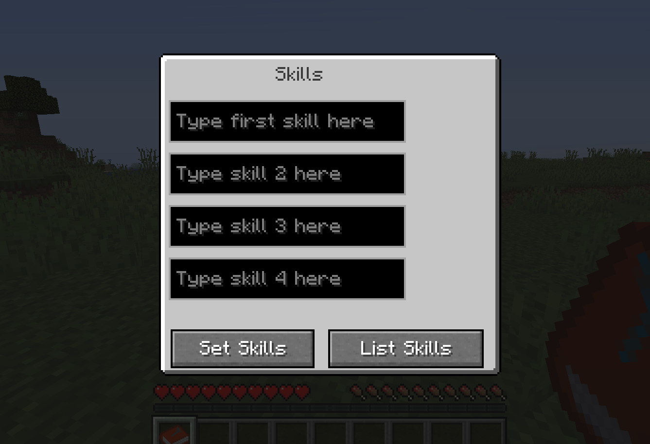 skills menu clean