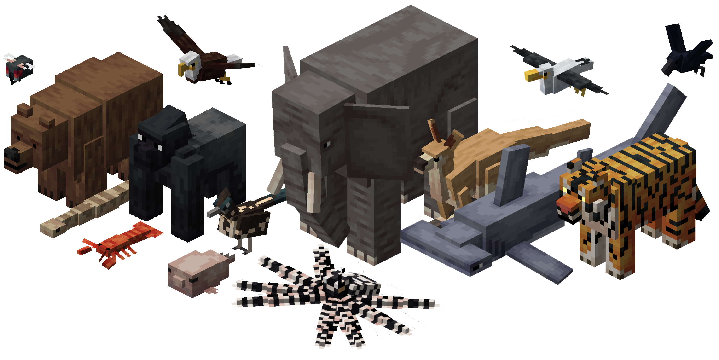 Adds 50+ mobs (with some in the nether and end).