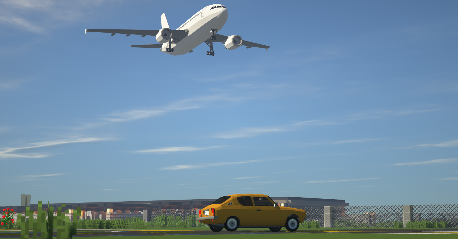 Car is from General's General Vehicles Pack. Plane from Golden Airport Pack