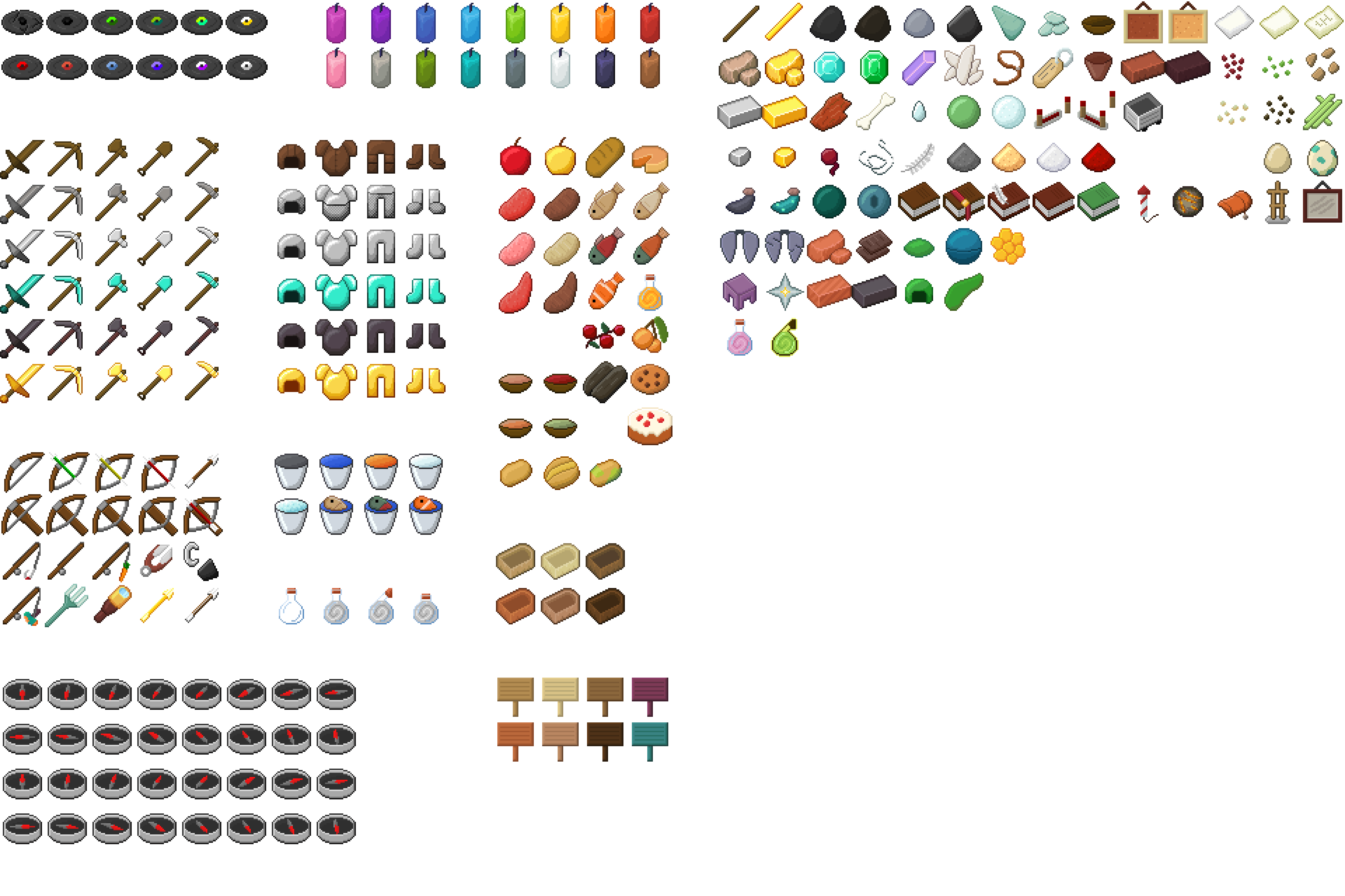 Spritesheet containing all items