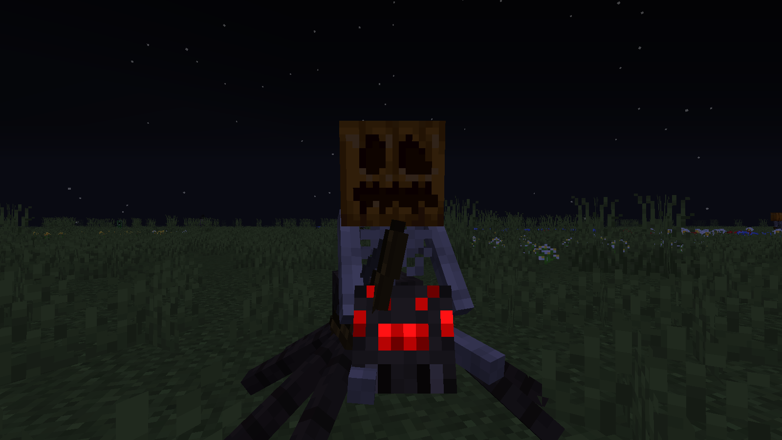 Skeleton Wearing A Pumpkin Riding A Spider