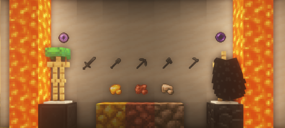 Ores,elytras,raw ores,netherite stuff and end items