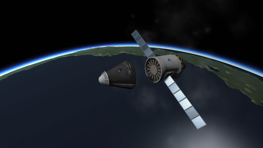 Service Module MK I in Space decouple