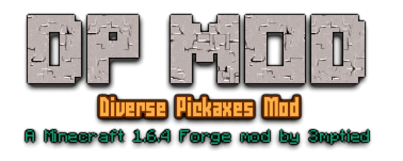 Diverse Pickaxes Mod