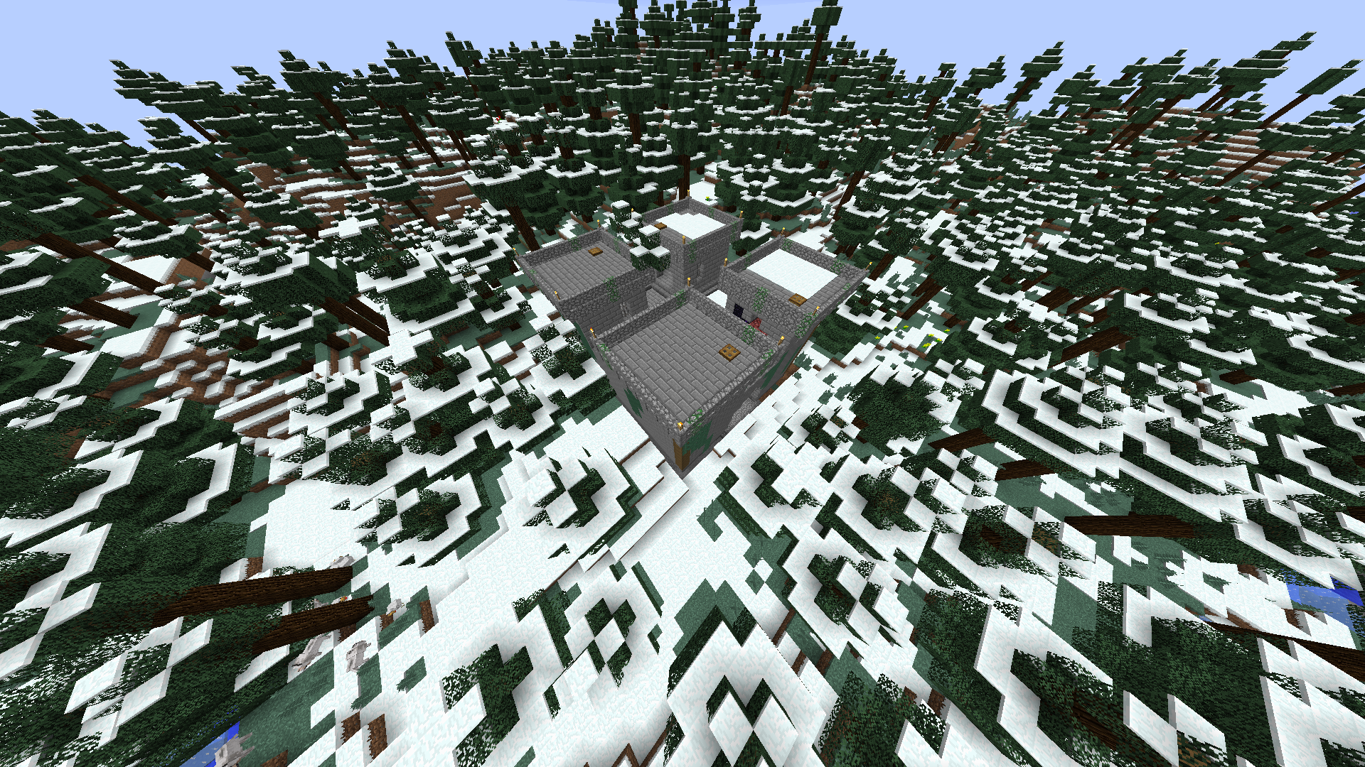 Acctually spawn is buged and castle can to be covered by leaves and logs but not in-structure