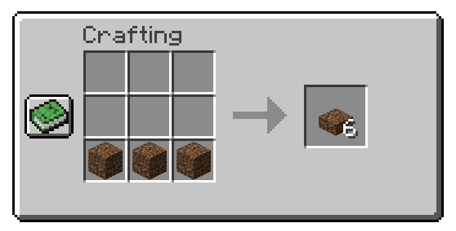 Crafting Recipe Coarse Dirt Slab