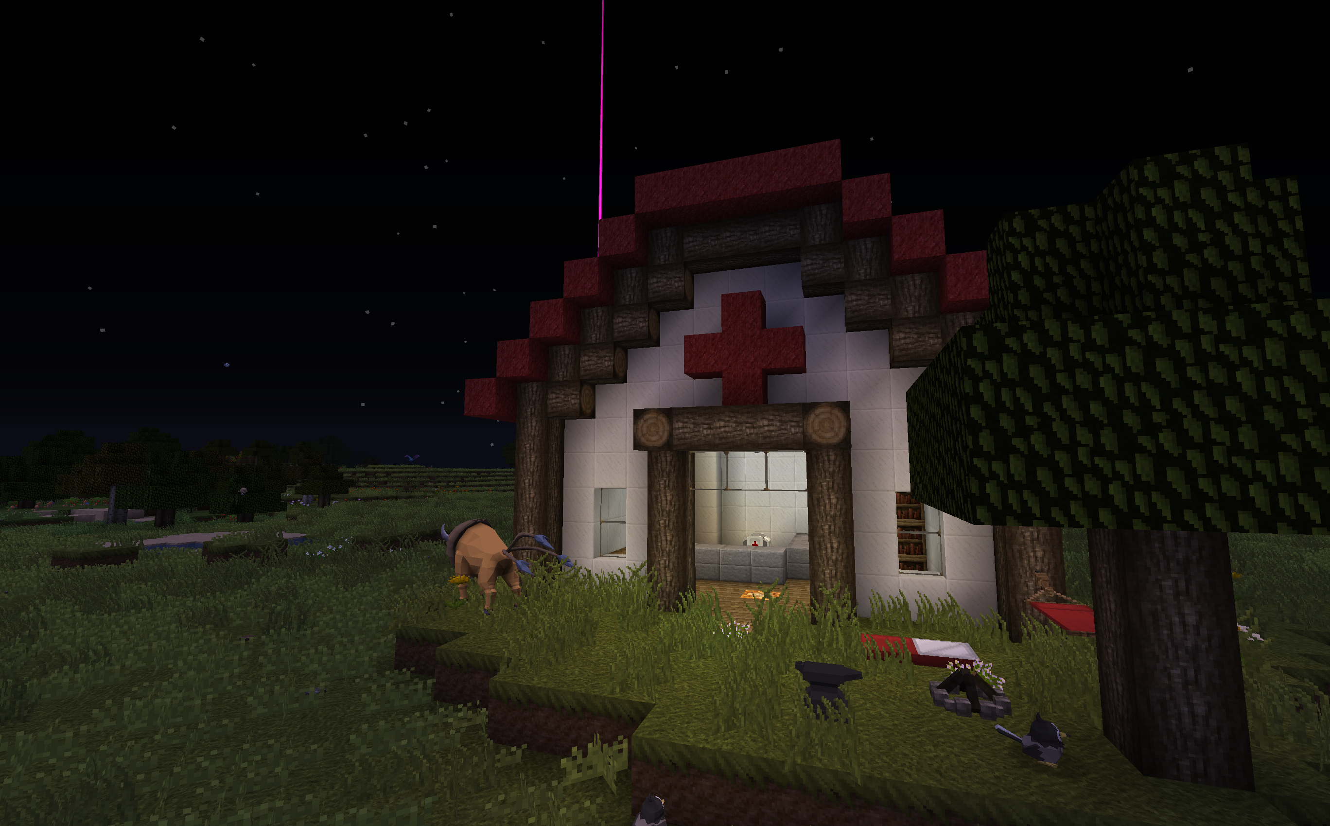 Poke Center with dynamax lair in background