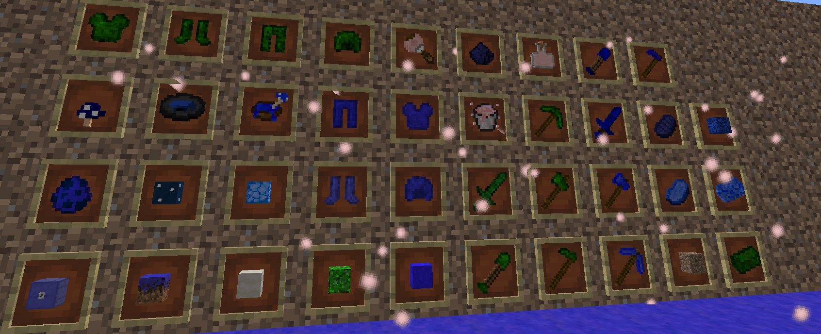 shows all items on item frames so you get a good overview of the features.
