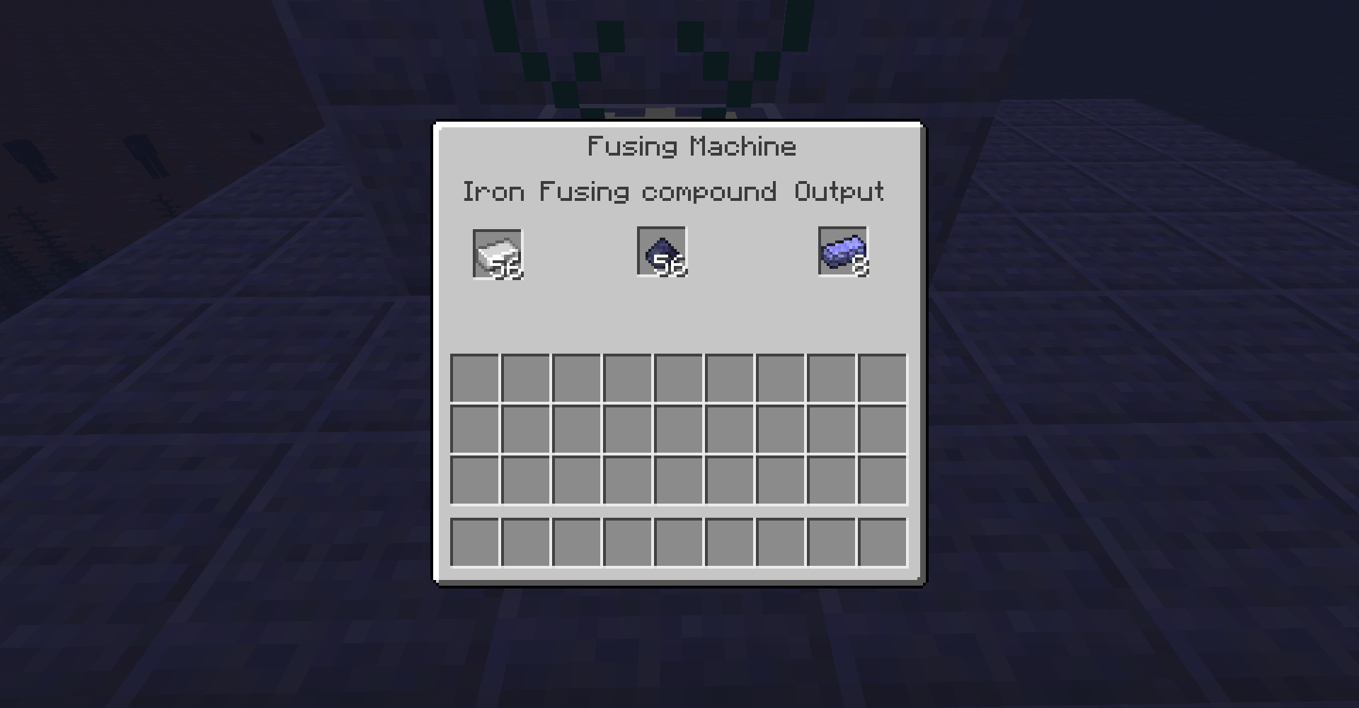 The ingot at the base of this mod, made inside a fusing machine with 1 iron and 1 fusing compound.