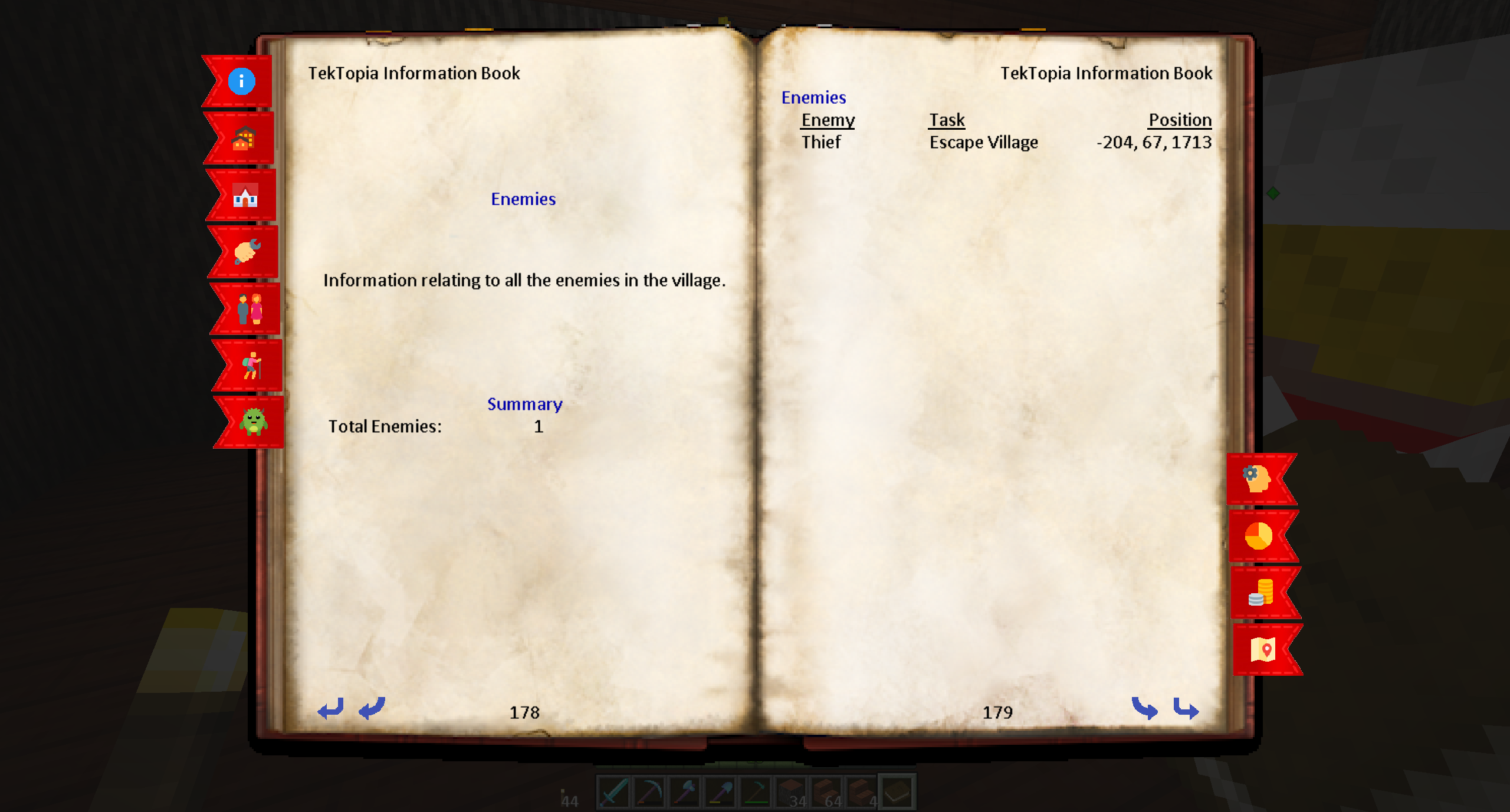 Enemy Summary Showing Thief (Tektopia Information mod)