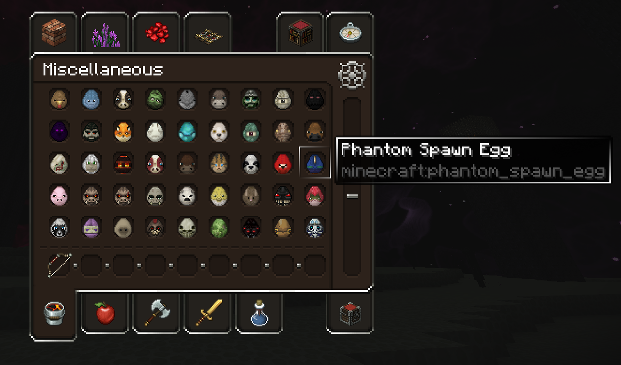 custom tooltips and spawn eggs 