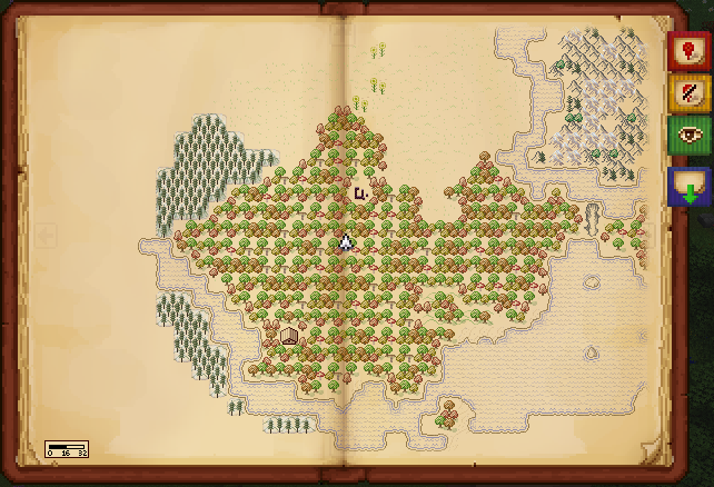 Maple Forest with Mountains and Snowy Coniferous Forests