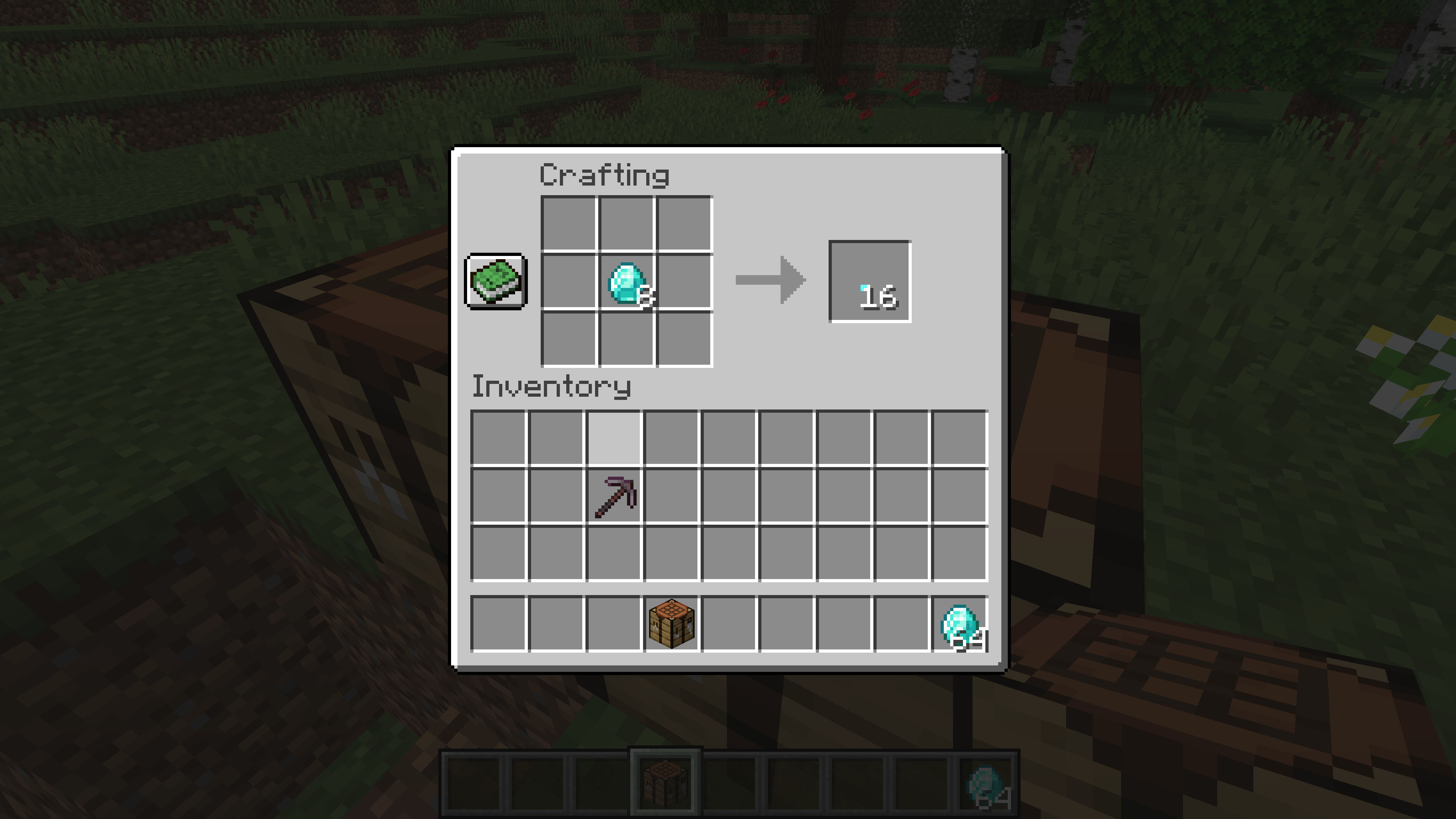 Diamond Shard crafting recipe.