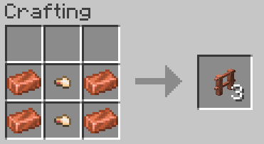 Crafting recipe for the copper fences