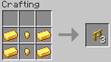 Crafting recipe for the gold fences