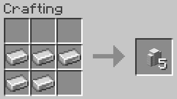 Crafting recipe for the iron wall