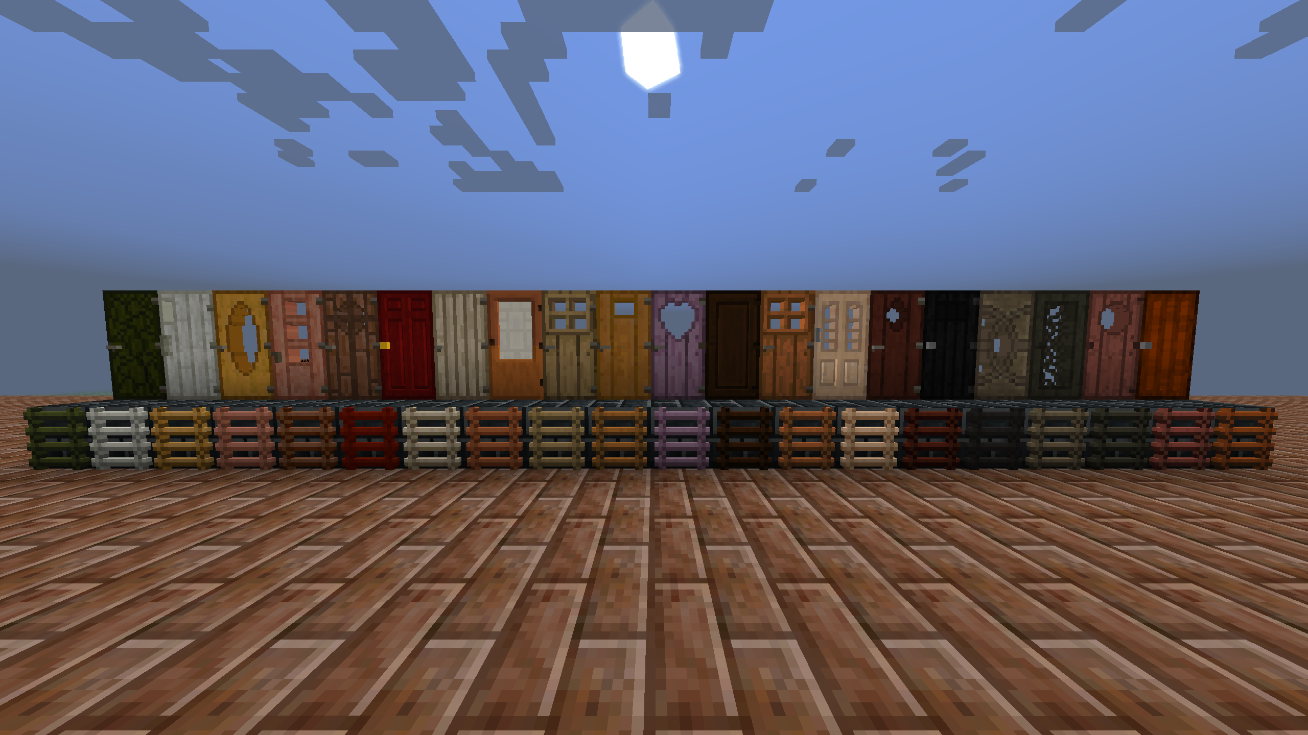 Every ladder and the backside of the doors