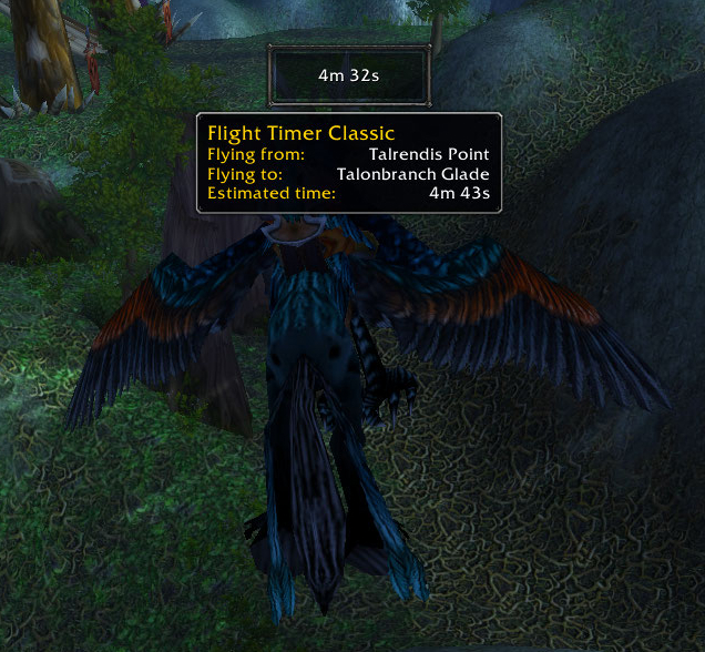 Show a countdown during flight with a tooltip. This frame can be freely positioned.