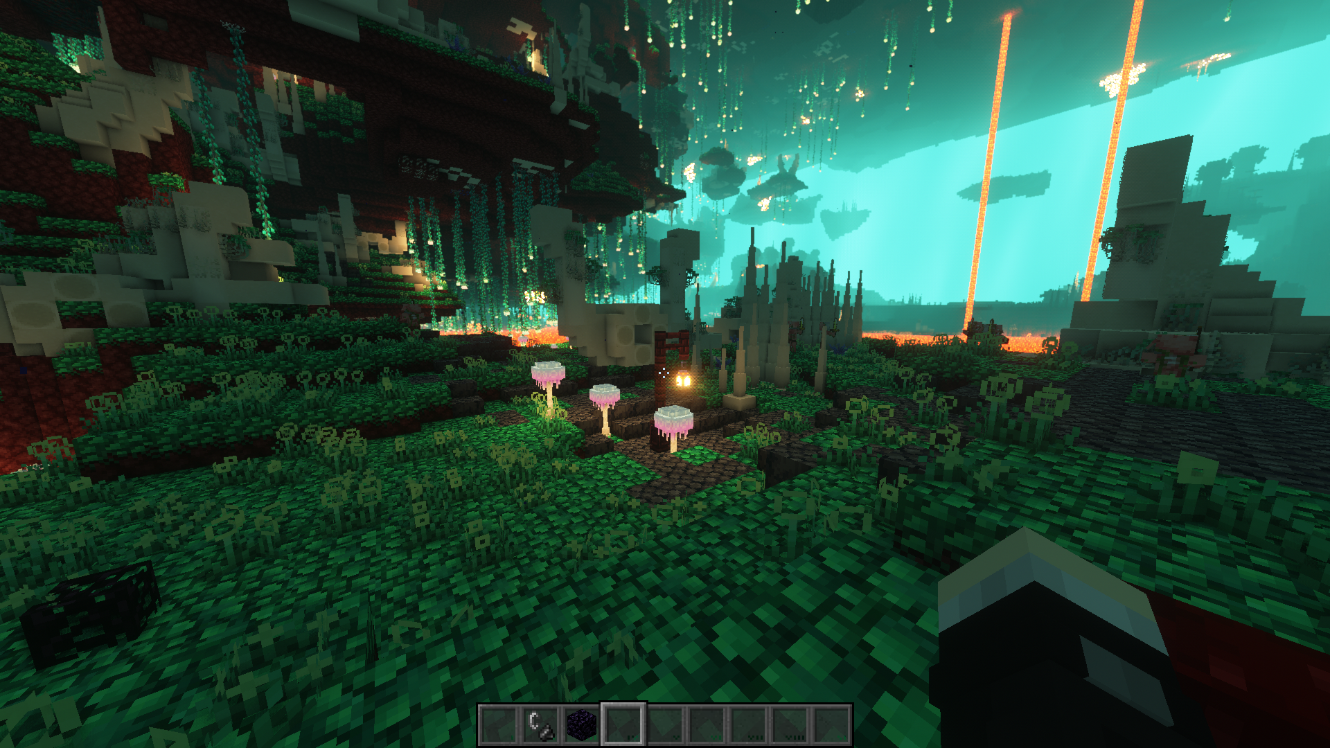A picture of the overhauled nether. (Better Nether & Complementary Shaders)