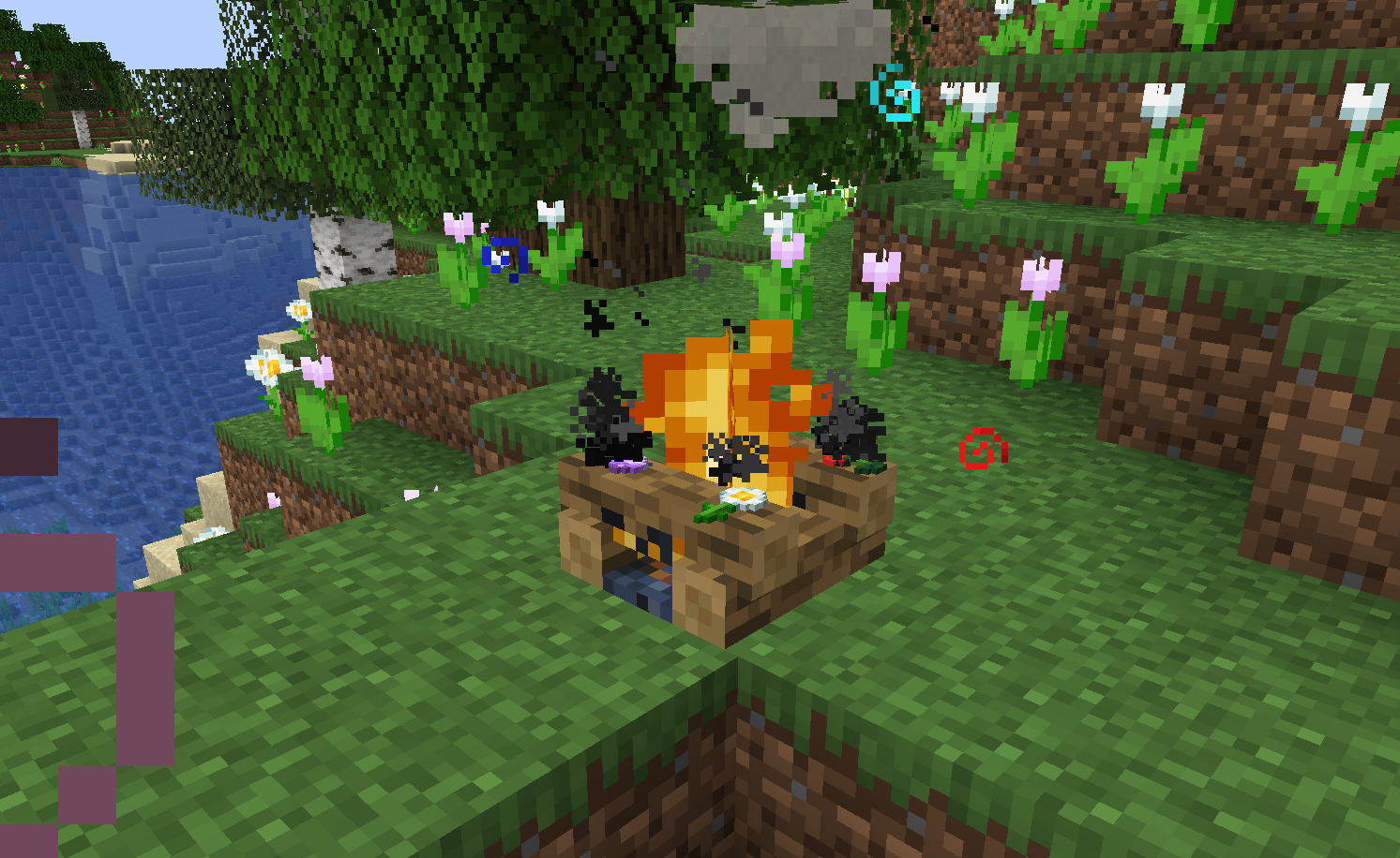 Campfire with flowers