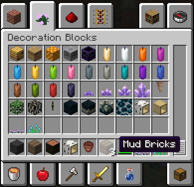 Decorations creative inventory tab