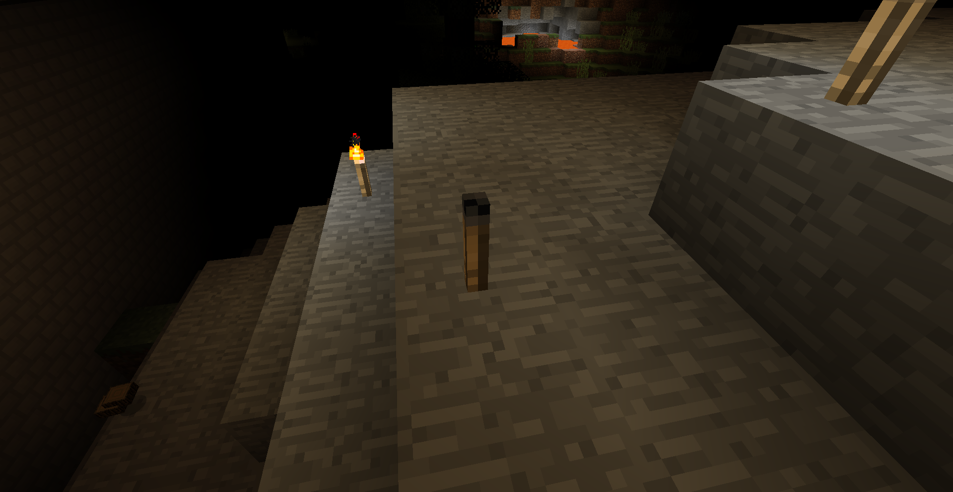 Torch make the on with flint and steel