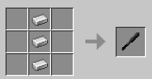 *iron can be replaced with other
crafting materials