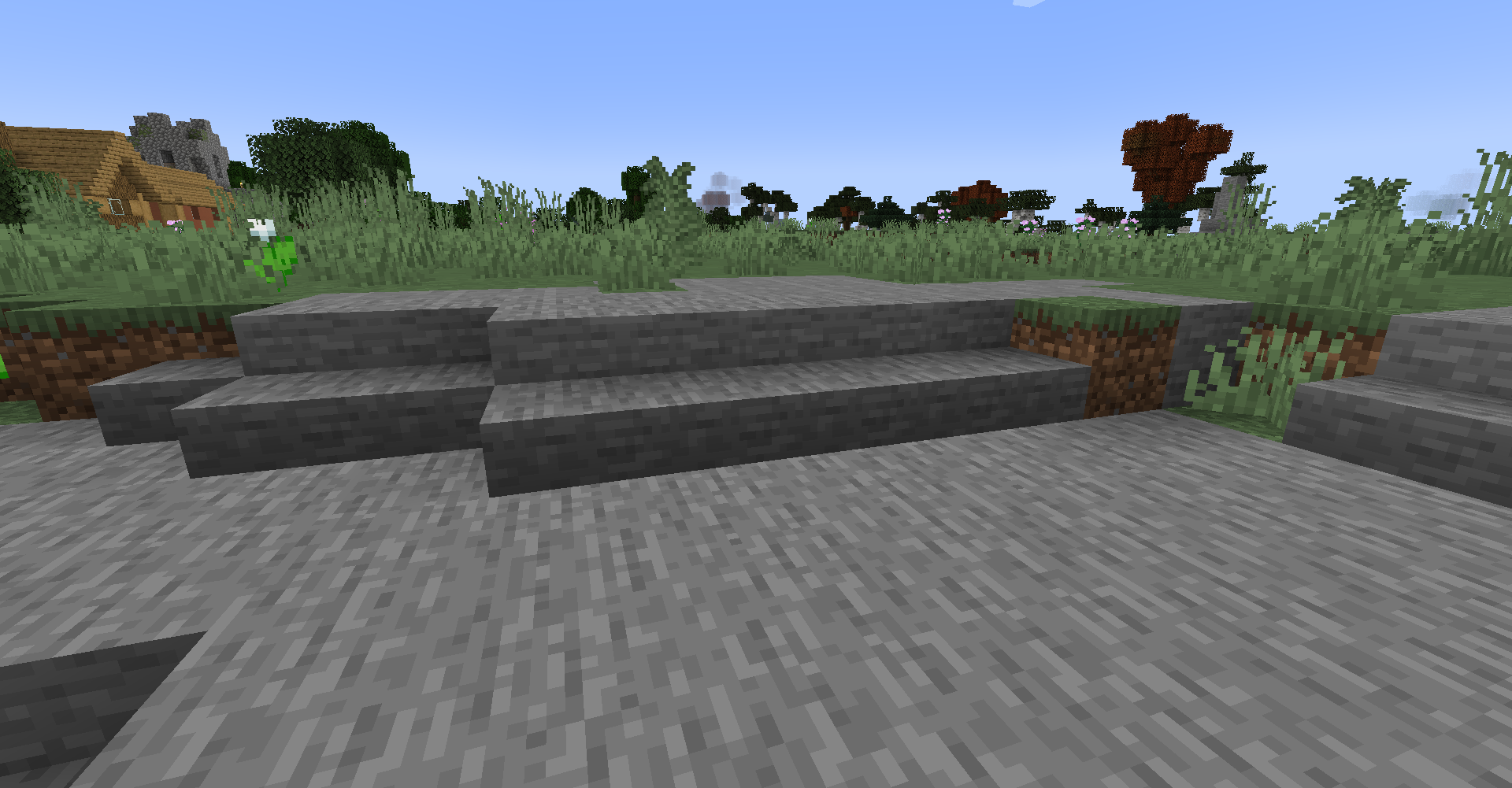 Stone slabs generated from a terrain overhaul mod