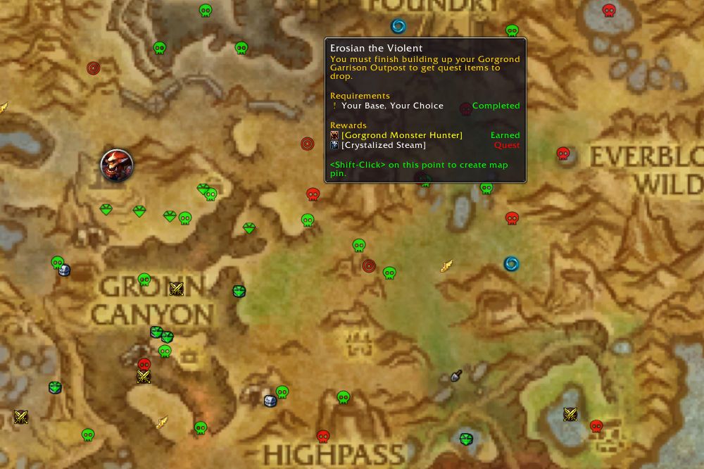 Icons with tooltip in Gorgrond