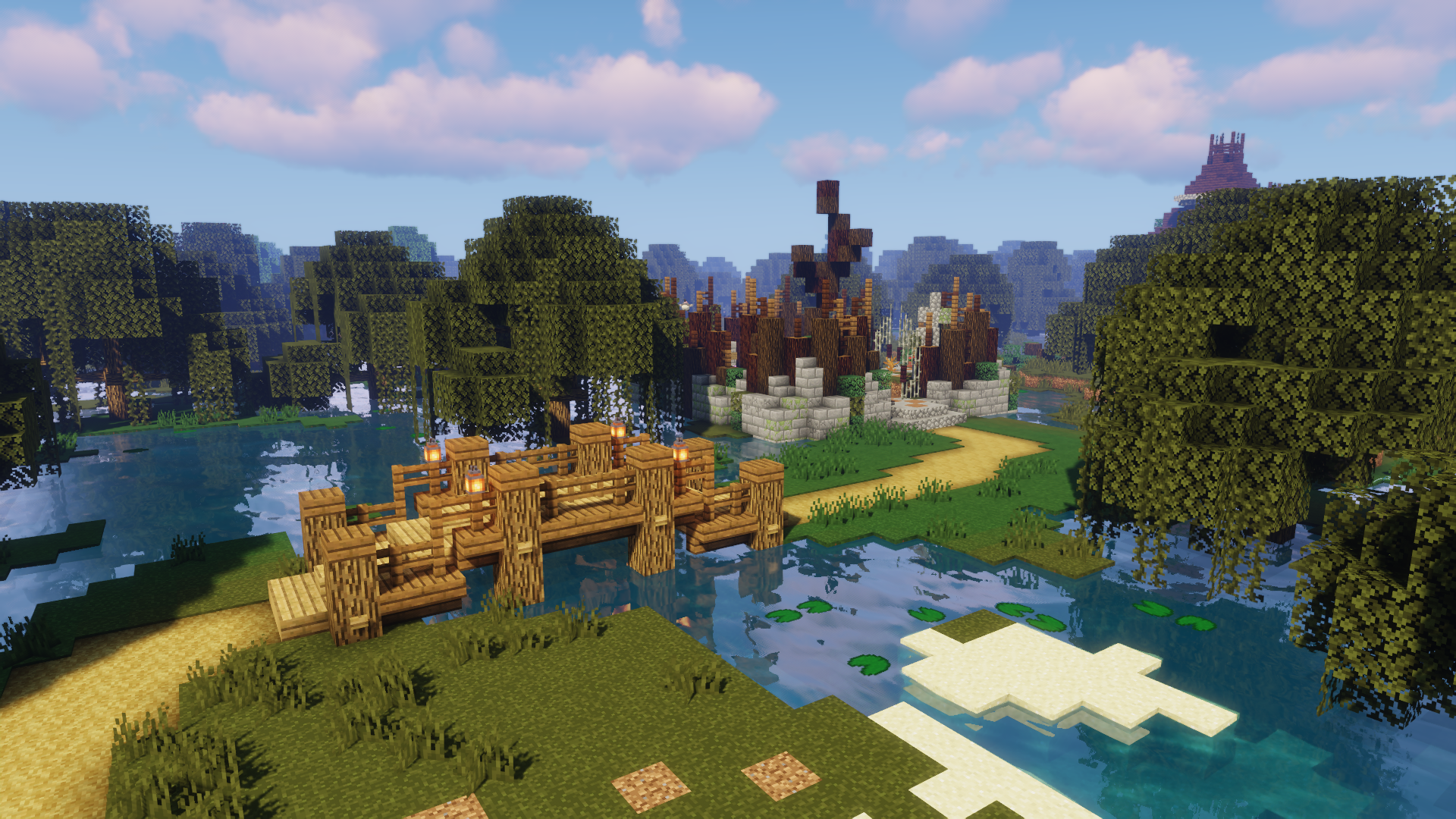 The swamp near the main village contains a graveyard. A path and a small bridge were built to connect it to the village.