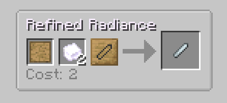 A recipe for a Refined Radiance Sword Blade.