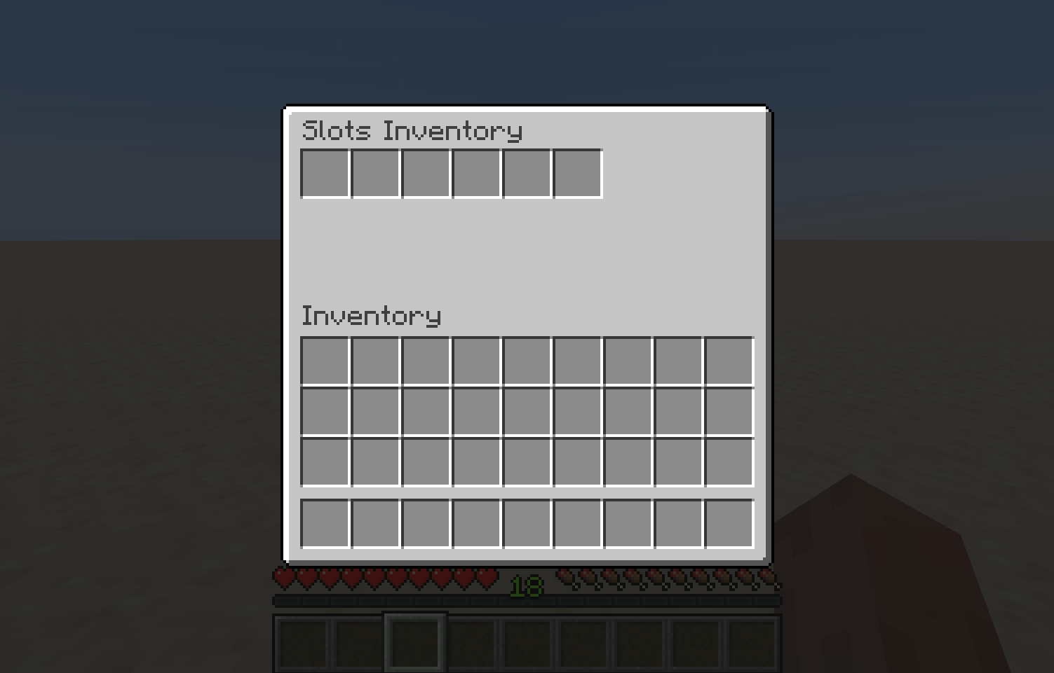 The slot inventory when the player have 18 levels