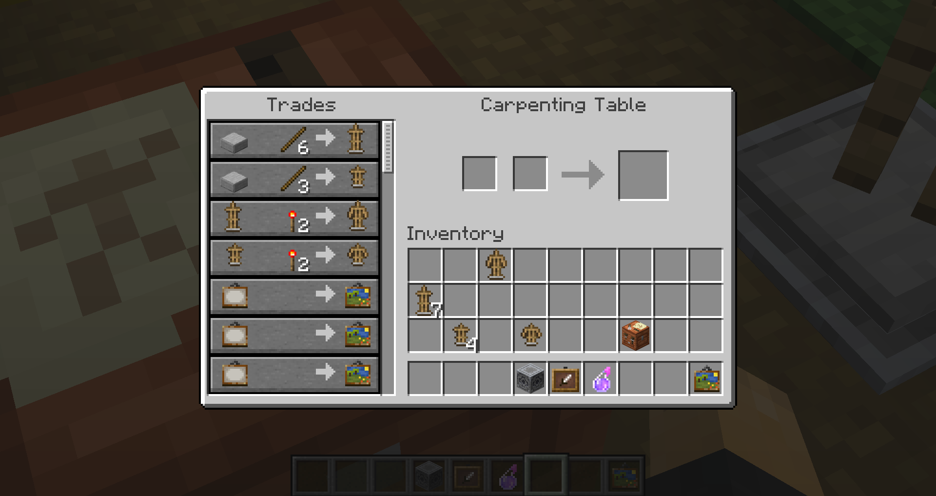 Carpenting Table interface