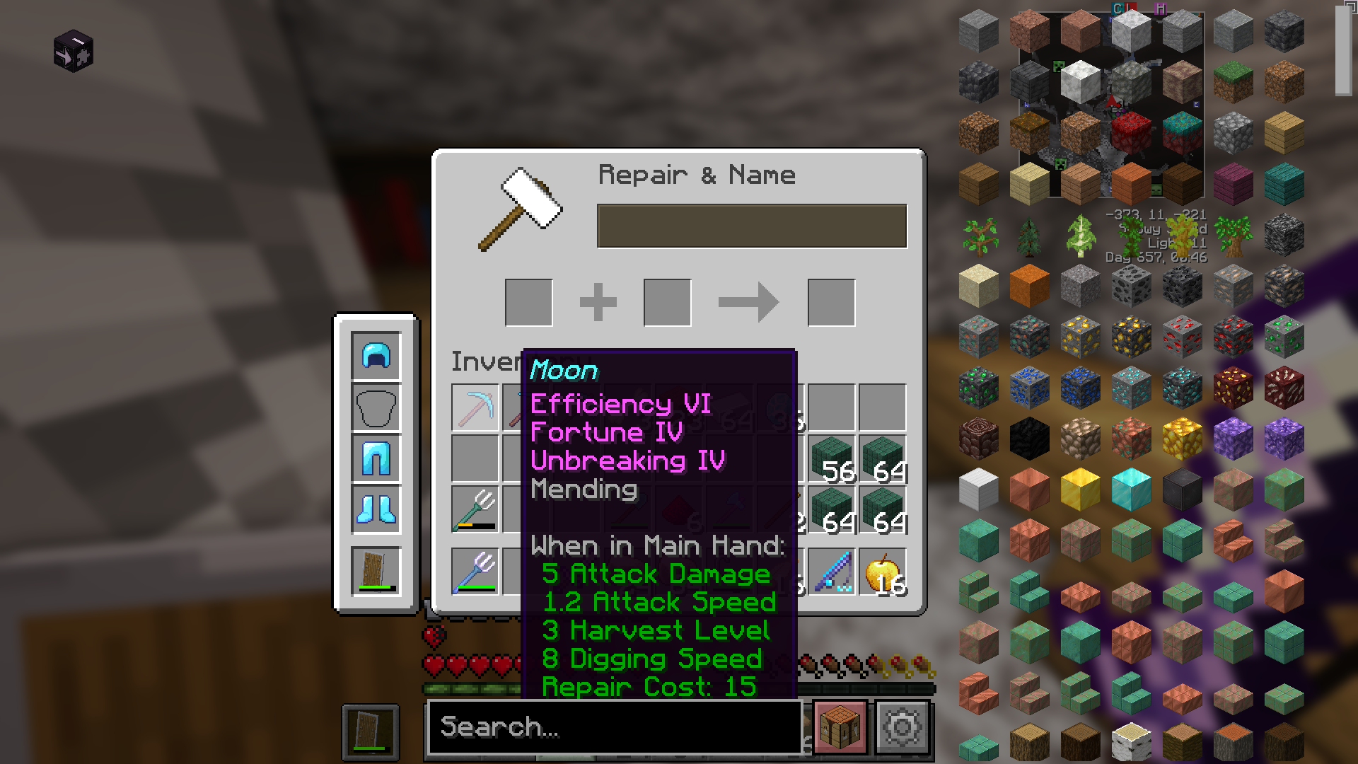 An example of the additional tiers on some enchantments. Note the REI overlay on the right (can be toggled)