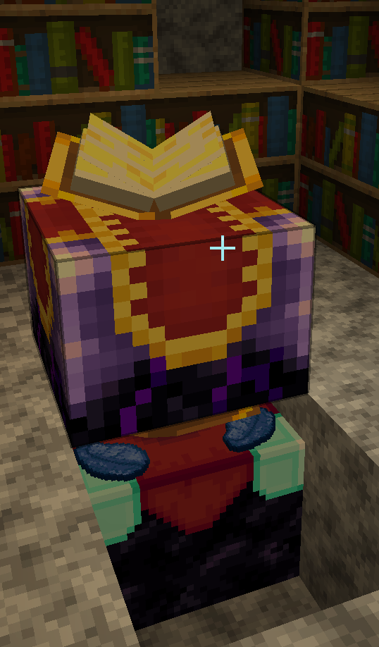 We hid our enchanting table after we made our Enchanting Infuser. This items allows you to choose the enchantment you'd like on an item with payment of an appropriate amount of levels.