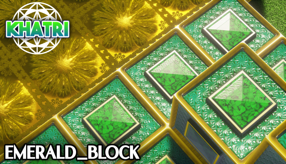 Emerald and gold block