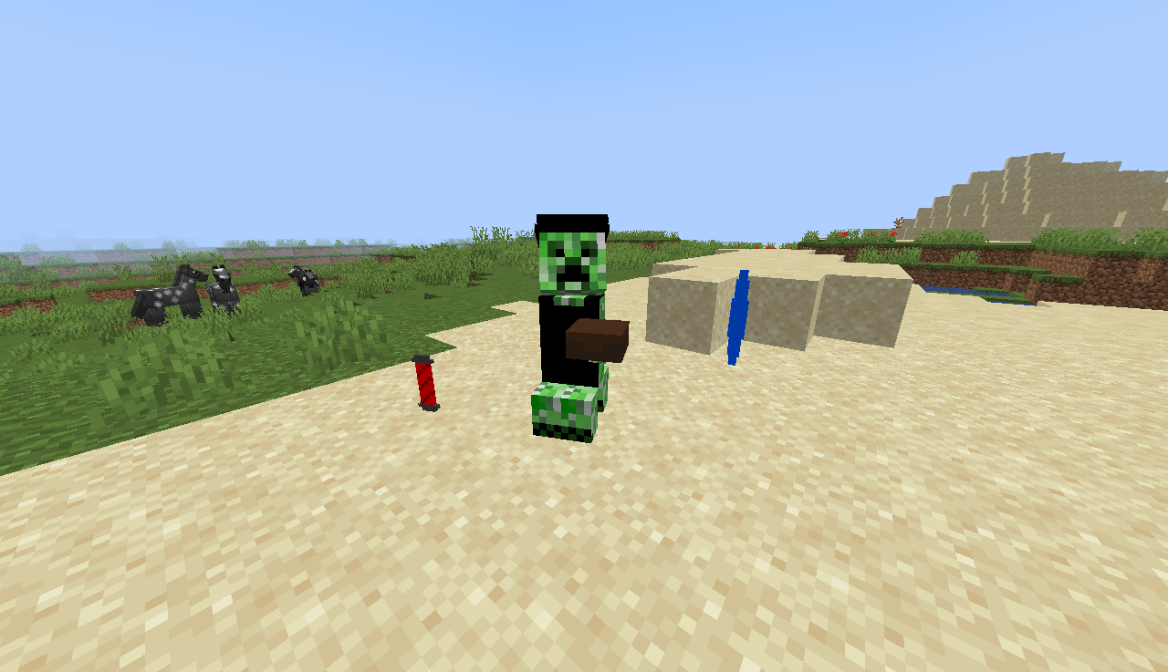 Modded Creeper with 2 items