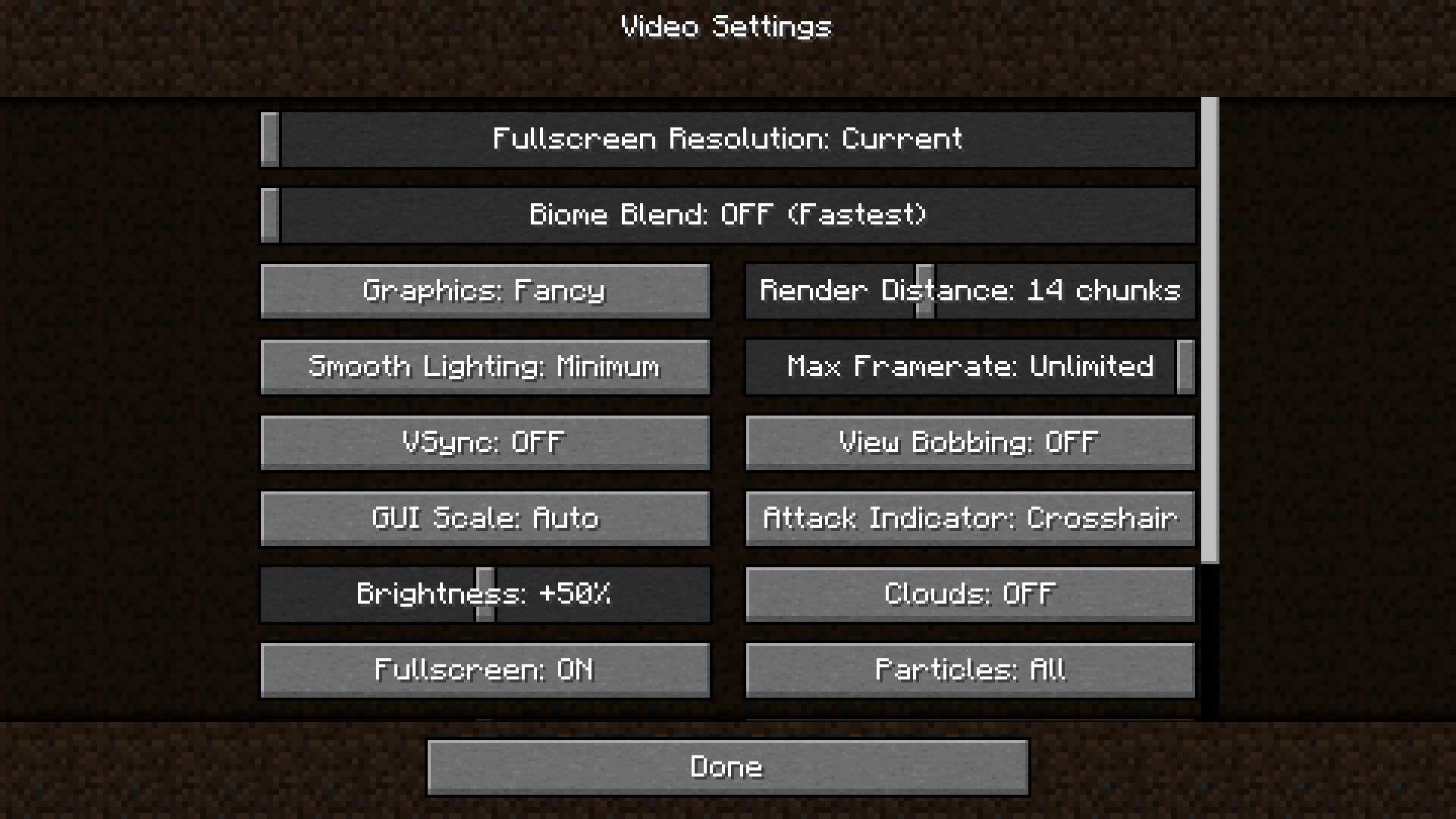 Recommended Settings