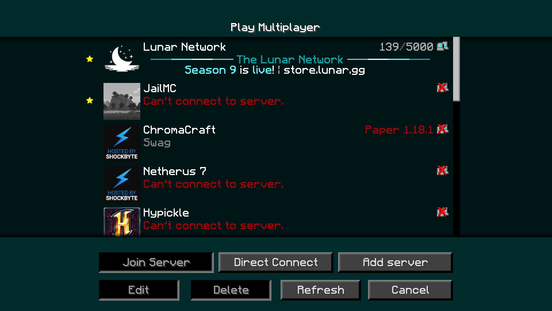 The Multiplayer Screen