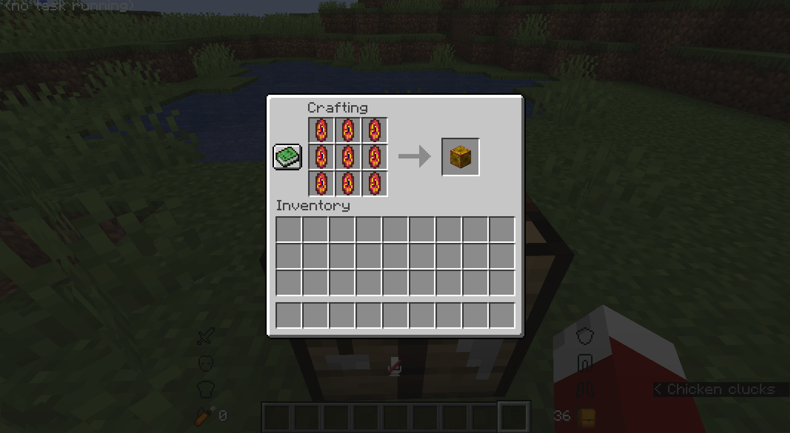 Crafting 9 ingots into a Block of Netherite