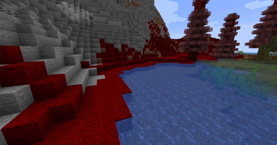 The new bleeding biome is spreading! Quickly prevent it from spreading by placing water on it, Poseidon's flowers all around it, or by placing blocks of worship.
v1.2.4 has a lot in store for you all...