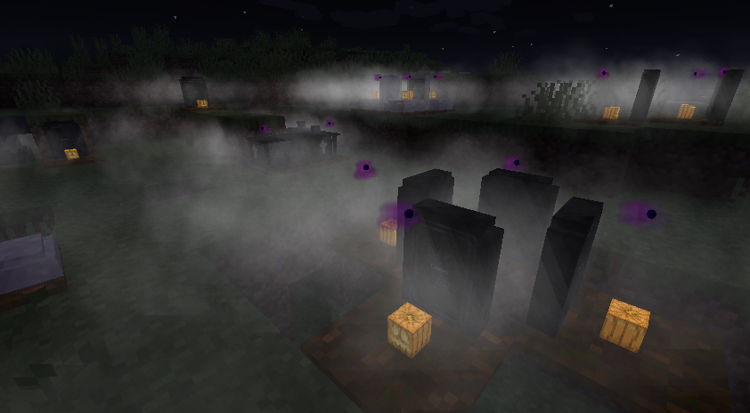 halloween ambiance with graves