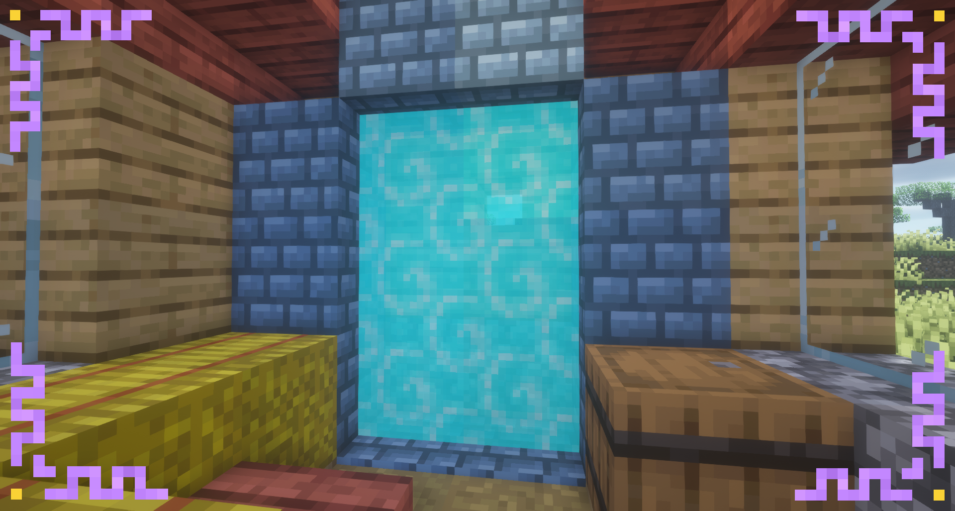 One of the portals lit from Blue Skies