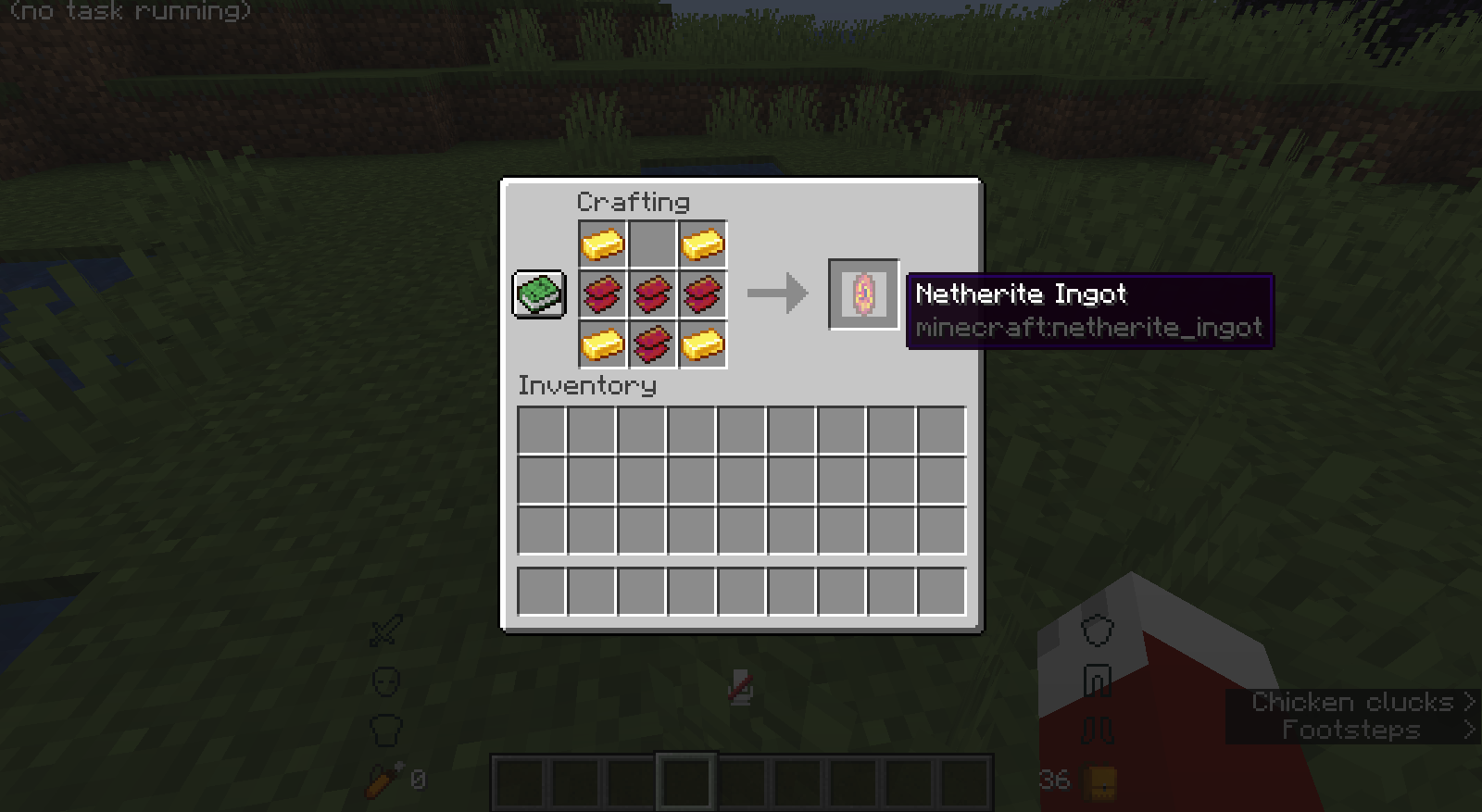 Crafting scraps into an ingot