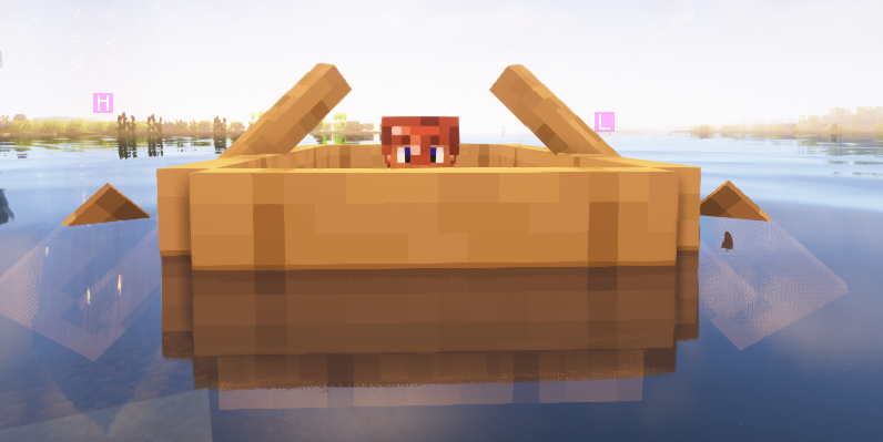 a gnomes height rendered in a boat. how cute